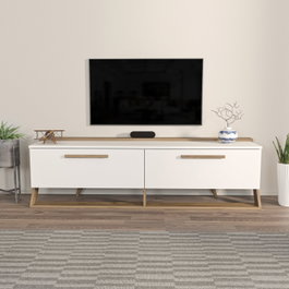 Hanah Home Soporte de TV Astrid Blanco y Nogal
